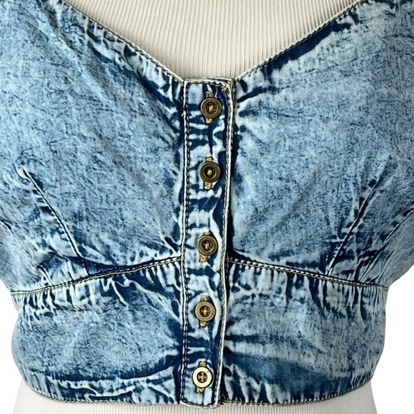 NWT Live 4 Truth Acid Washed Denim Cropped Tank Top Size Large - Picture 6 of 14